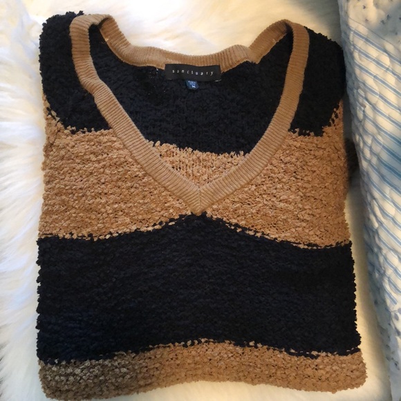 Sanctuary Sweaters - Sanctuary soft popcorn texture v-neck striped sweater